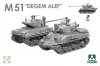 Takom 2207W SHERMAN² BOX M4A1(76W) VVSS Late Production+M51 DEGEM ALEF+US ARMY 1/4TON UTILITY TRUCK & MP FIGURE 1/35
